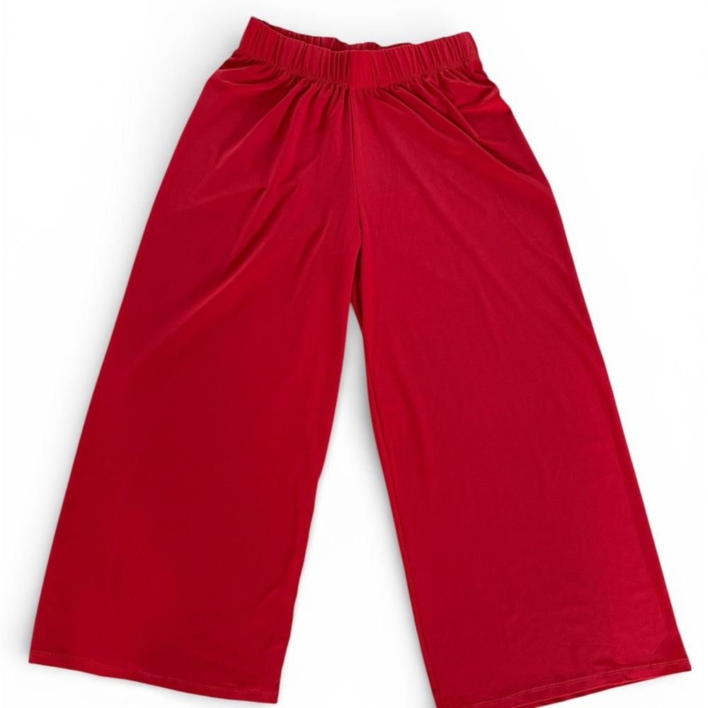 Zara Red Flowy Palazzo Trousers style 1165/682/600 size small